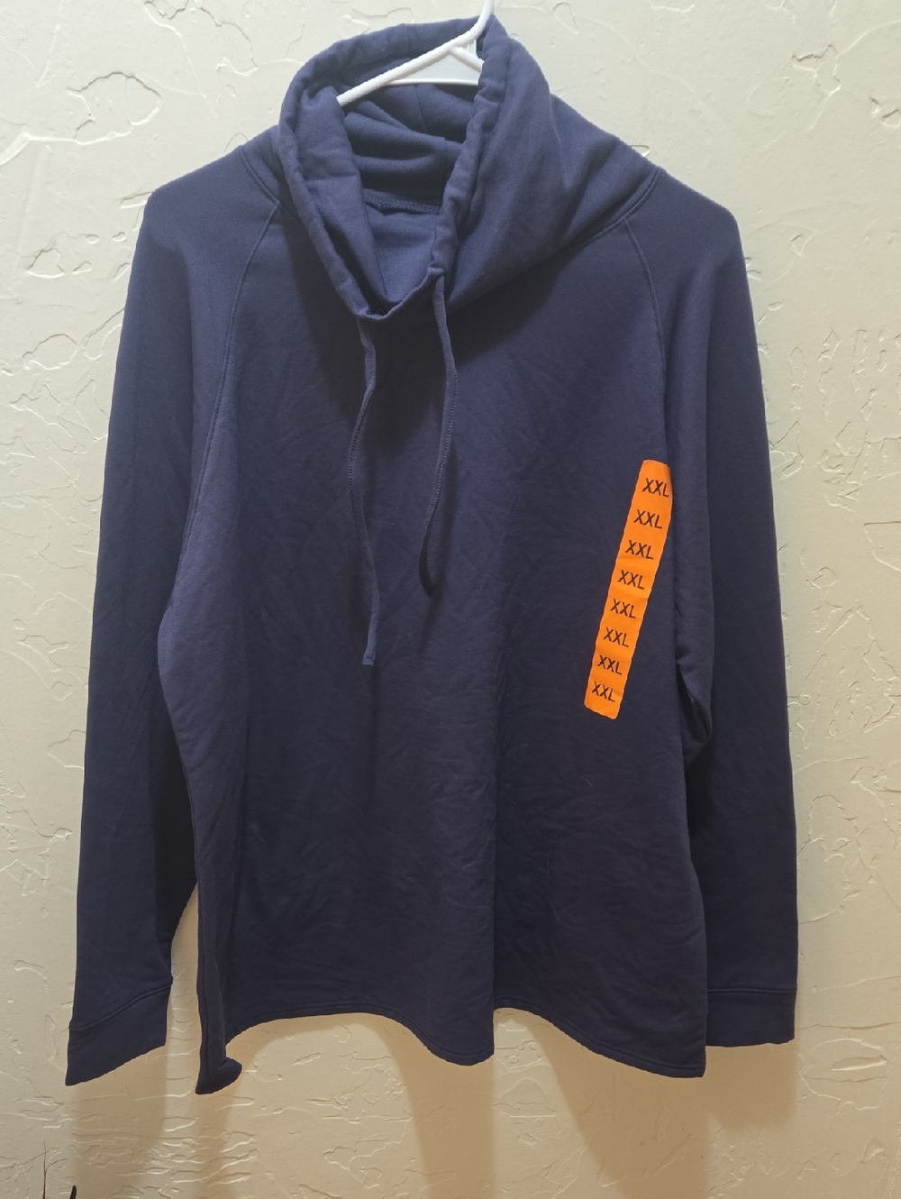 32 Degrees Navy Cowl Neck Pullover with Orange Accent